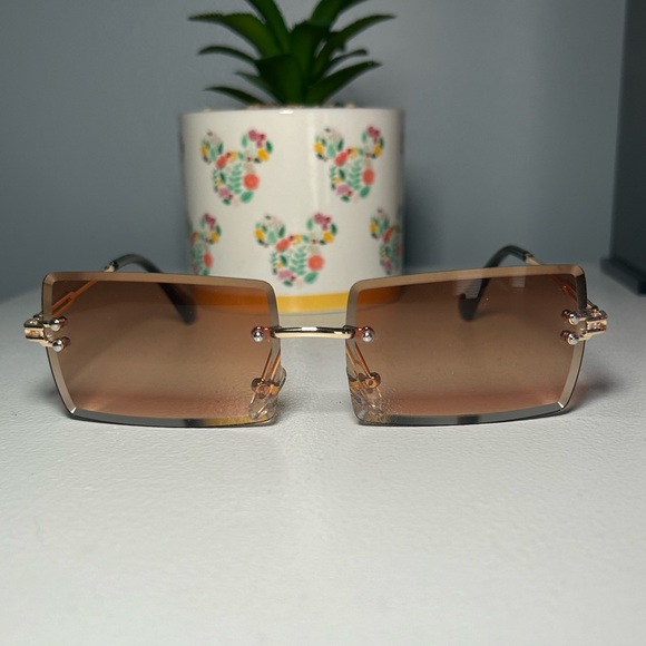 Accessories - Y2K TAN GOLD SUNGLASSES